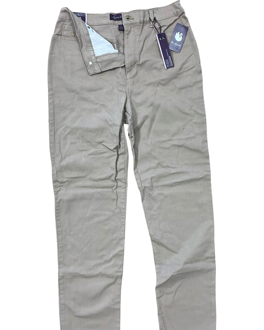 Jeans Straight By Gloria Vanderbilt In Tan Denim, Size:12L