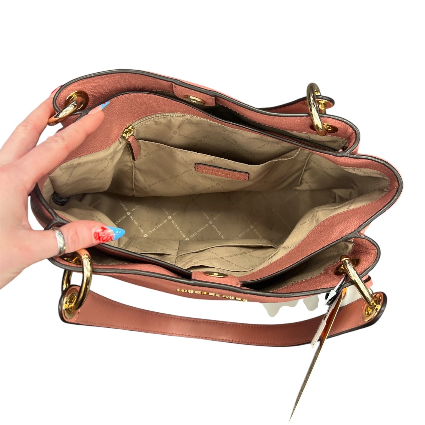 Handbag Designer By Michael Kors In Pink, Size:Large