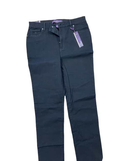 Jeans Straight By Gloria Vanderbilt In Black Denim, Size:12L