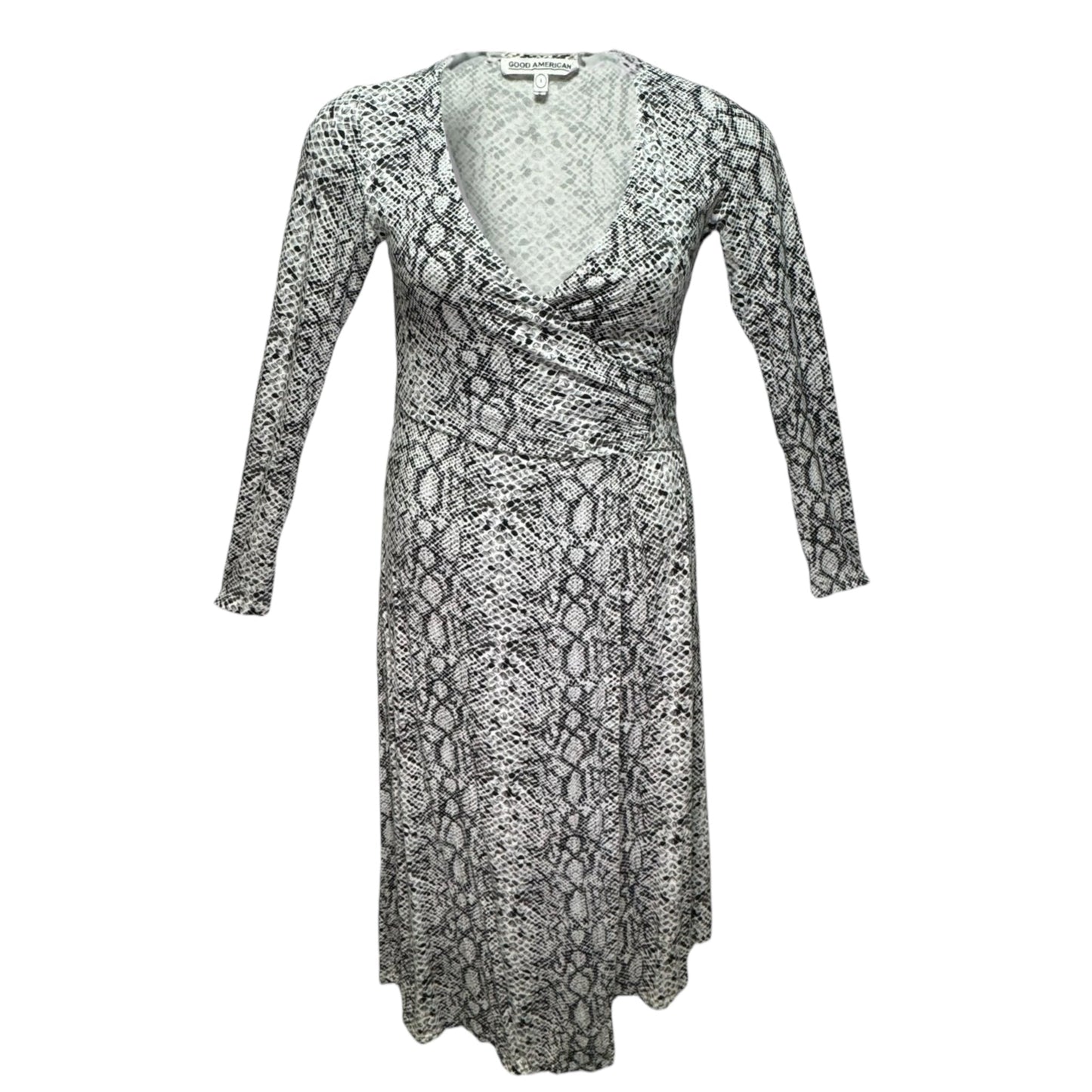 Good Touch Faux Wrap Midi Dress By Good American In Snakeskin Print, Size: S