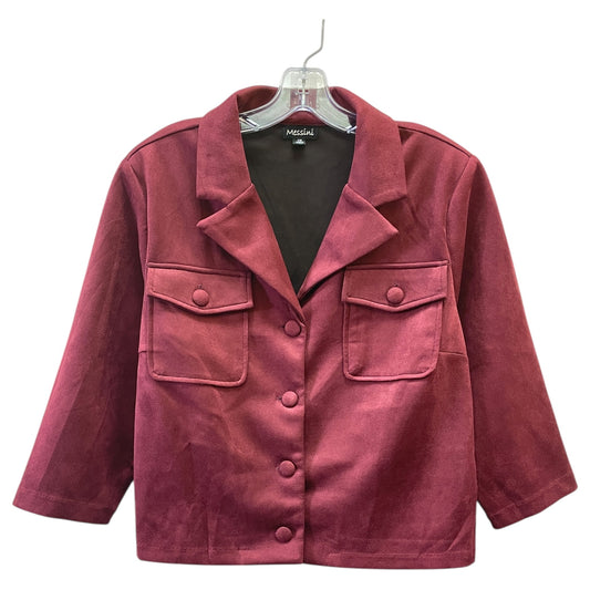 Blazer By MESSINI In Maroon, Size:1X