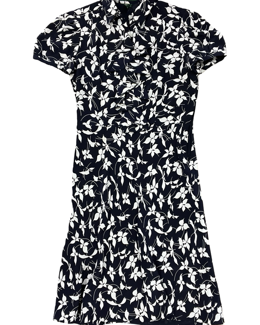 Dress Casual Midi By White House Black Market In Black & White, Size:M