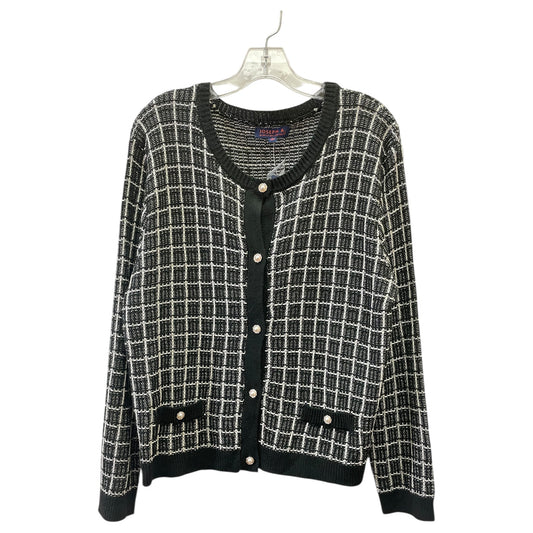 Sweater Cardigan By Joseph A. In Black & White, Size:L