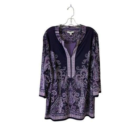 TOP LS BASIC by ROZ AND ALI In PURPLE, Size: 2X