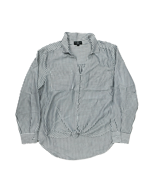 Blouse Ls By Velvet Heart In Blue & White, Size:M