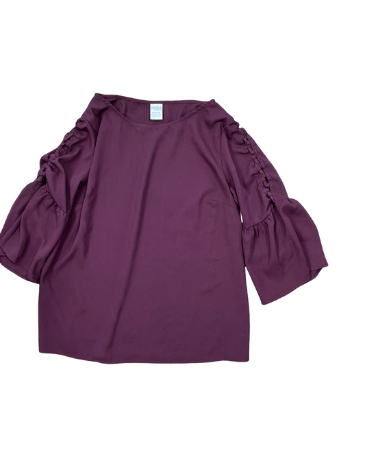 Top 3/4 Sleeve By Time And Tru In Maroon, Size:M