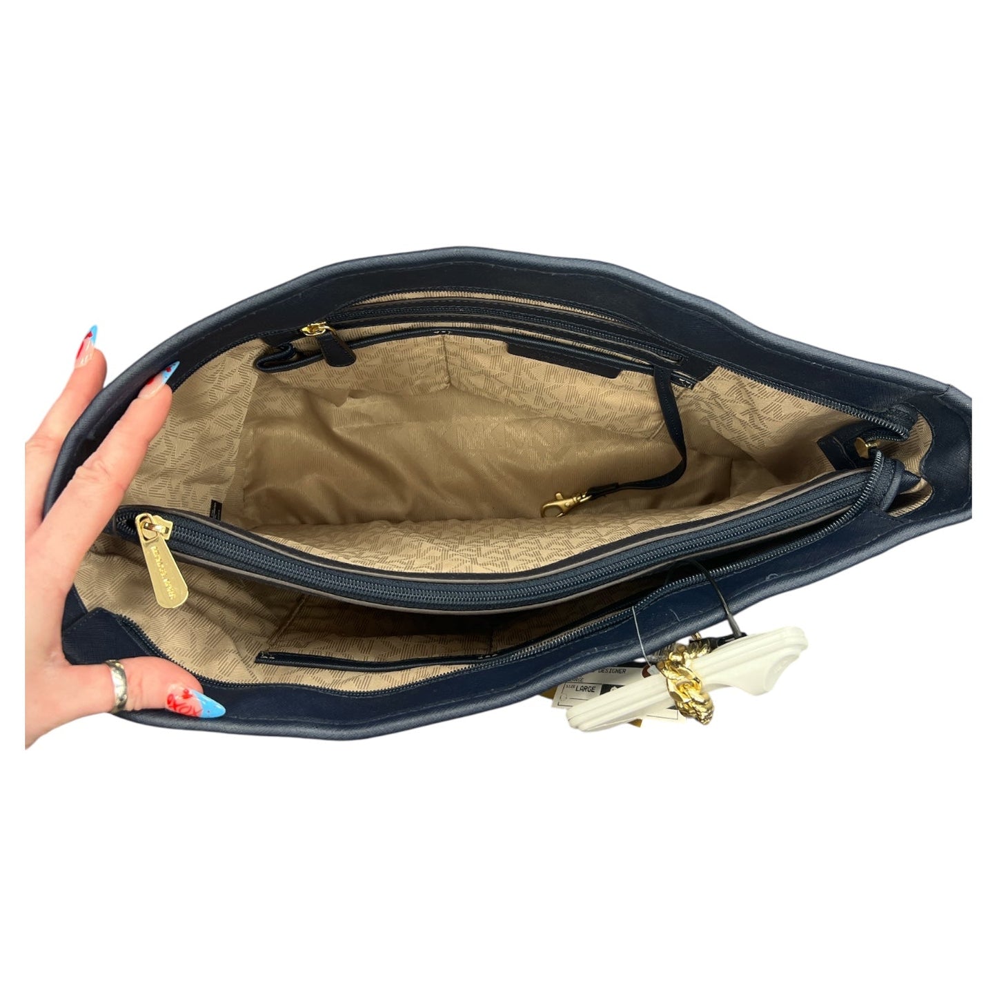 Handbag Designer By Michael Kors In Blue, Size:Large