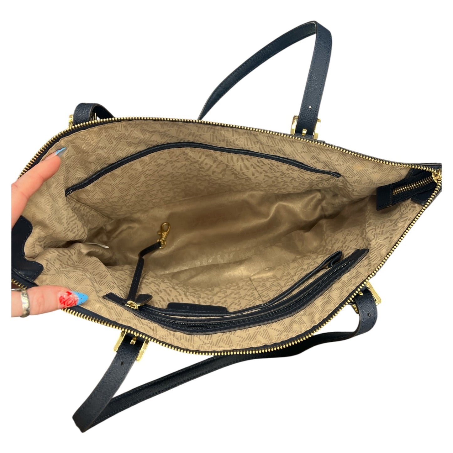 Handbag Designer By Michael Kors In Blue, Size:Large