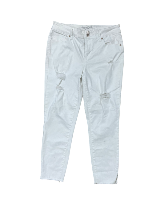 Jeans Skinny By Maurices In White Denim, Size:10