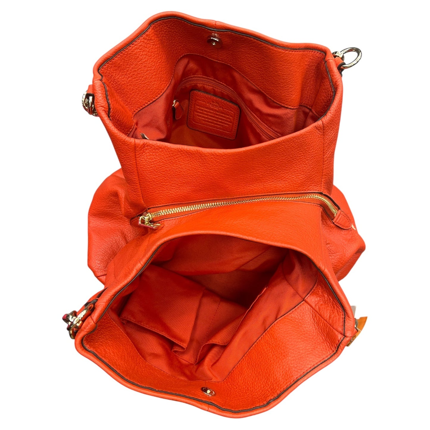 Handbag Designer By Coach In Orange, Size:Large