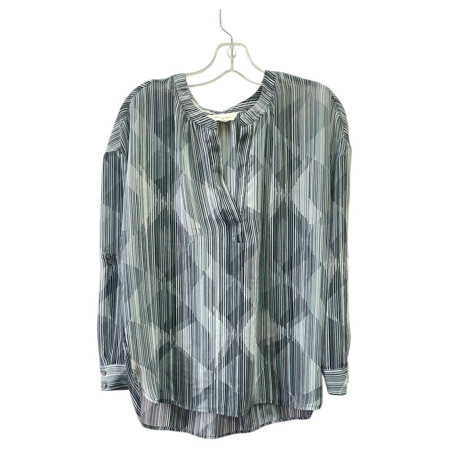 Blouse 3/4 Sleeve By Vince Camuto In Black & White, Size:Xs