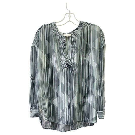Blouse 3/4 Sleeve By Vince Camuto In Black & White, Size:Xs