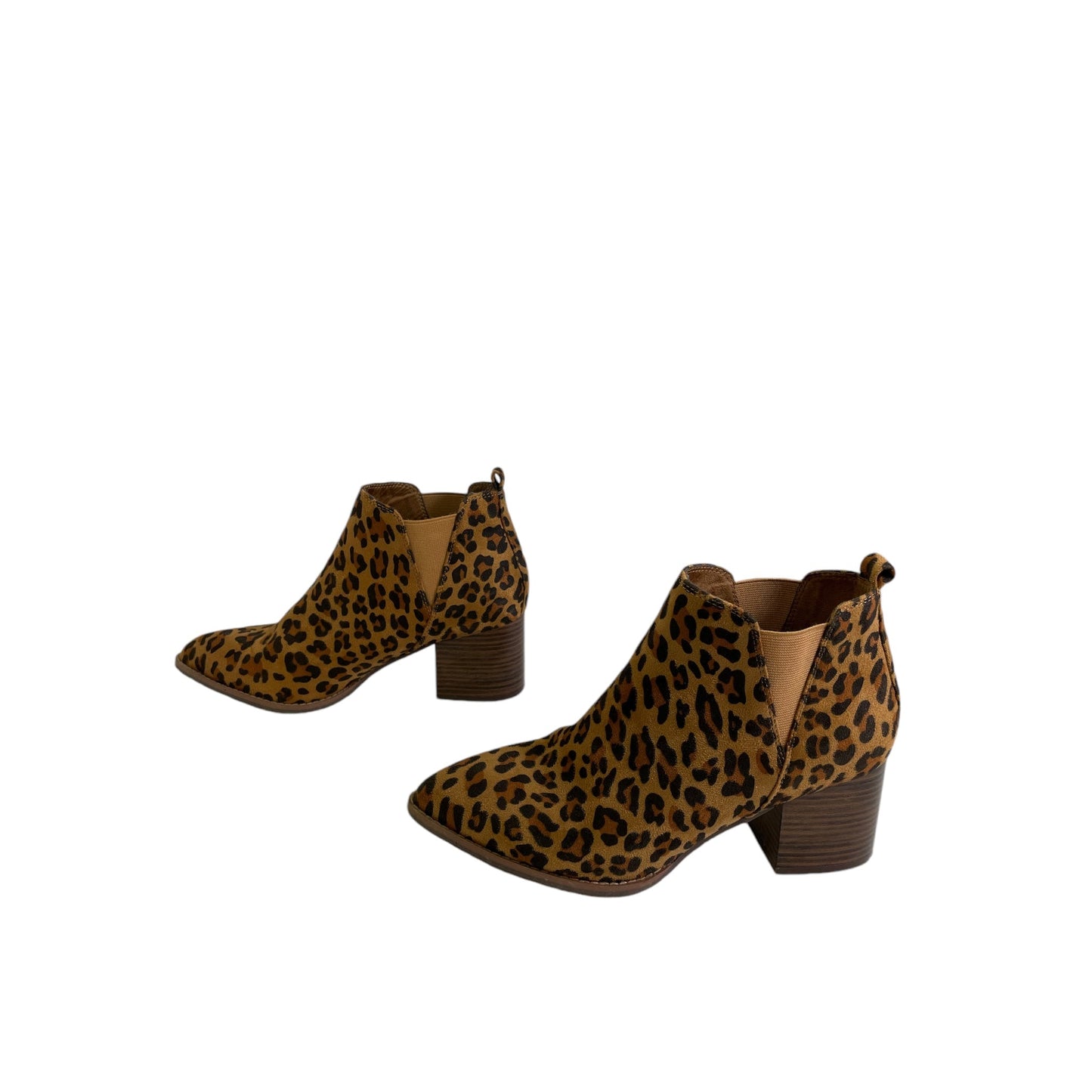 Boots Ankle Heels By Melrose Ave. In Animal Print, Size:8