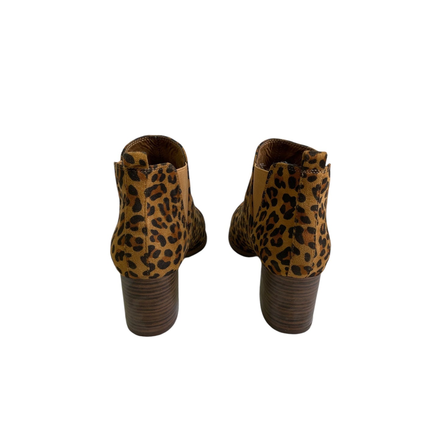 Boots Ankle Heels By Melrose Ave. In Animal Print, Size:8