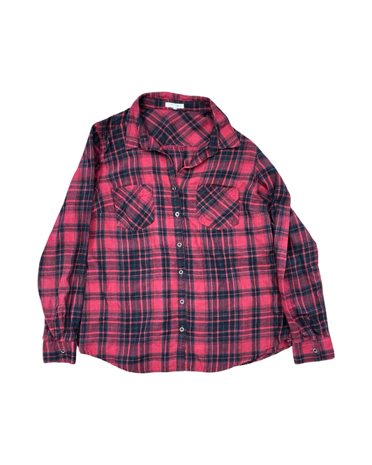 Blouse Ls By Maurices In Black & Red, Size:L
