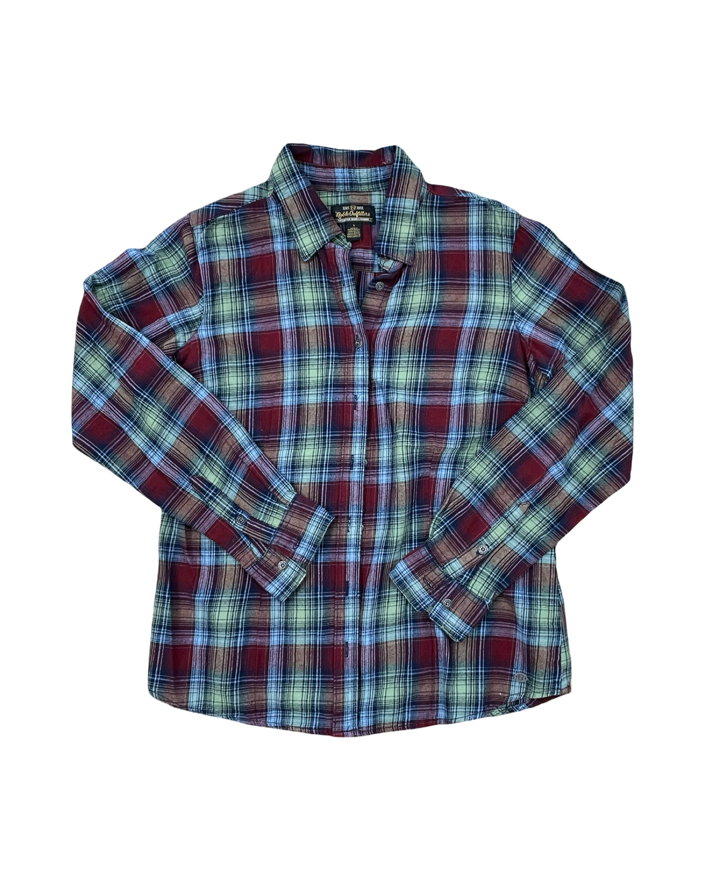 Blouse Ls By Clothes Mentor In Blue & Green, Size:L