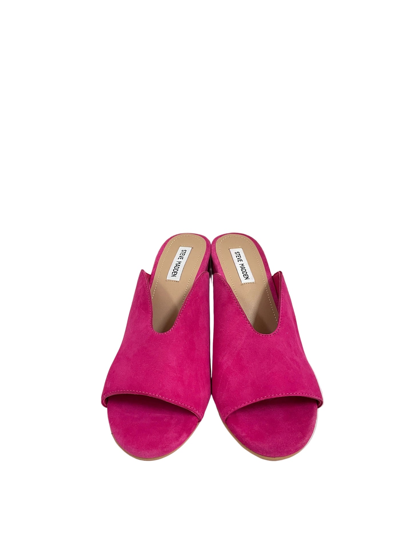 Sandals Heels Block By Steve Madden In Pink, Size:9