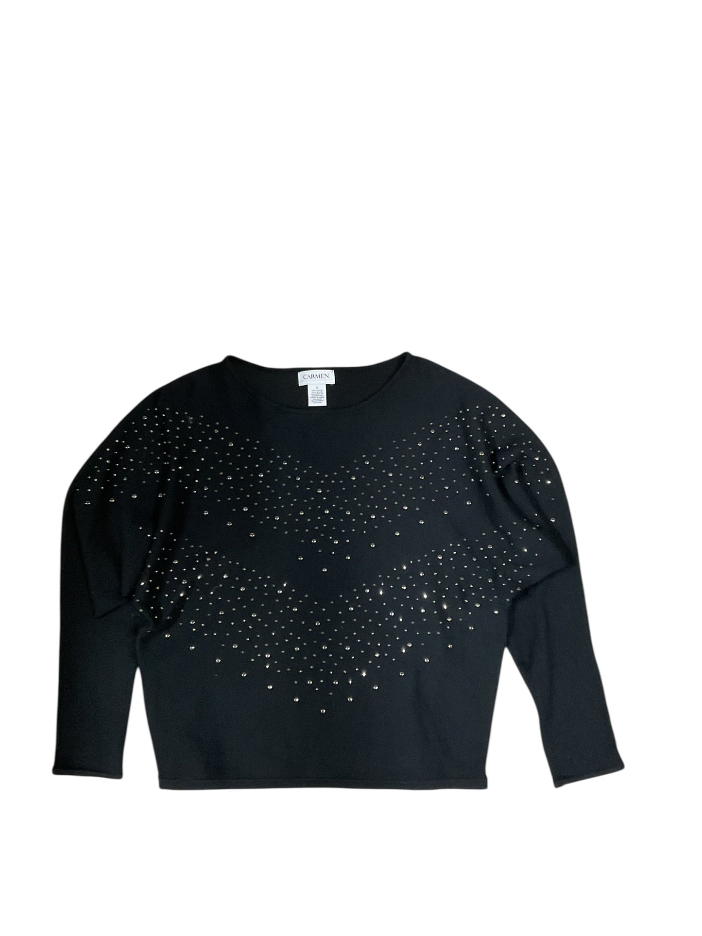 Sweater By Carmen By Carmen Marc Valvo In Black, Size:S