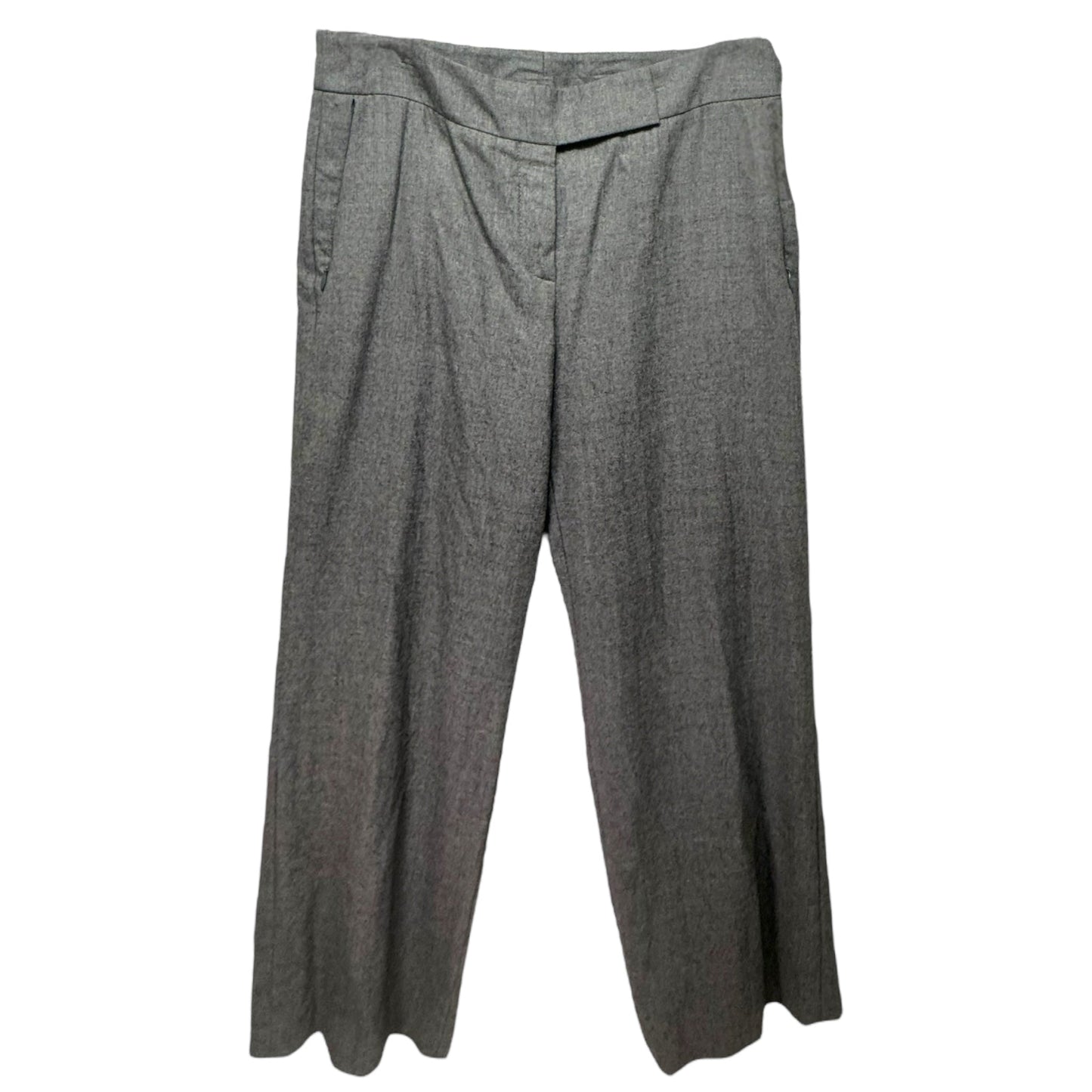 Wool Blend Cropped Wide Leg Pants By Akris Punto In Grey, Size: 6