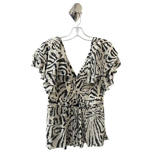 Top Sleeveless By Banana Republic In Black & Cream, Size:0