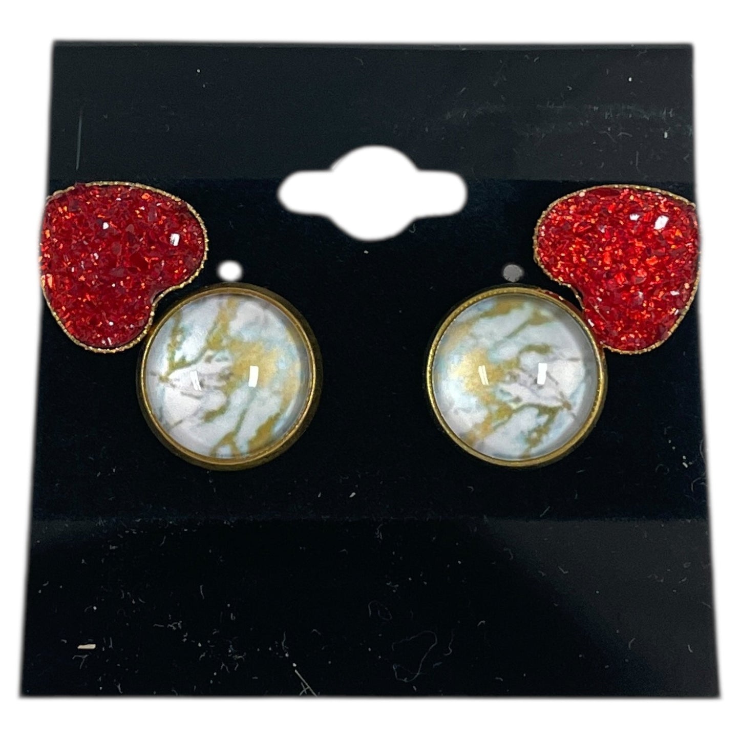 Earrings Stud By JOY MAE In Red