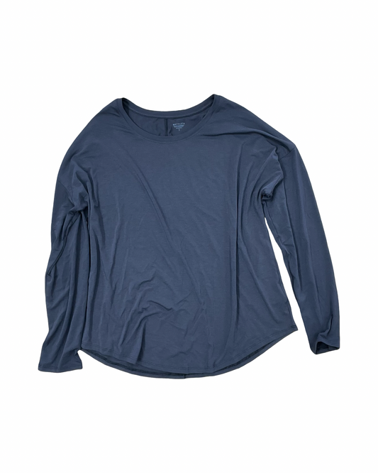 Athletic Top Ls Collar By Athleta In Black, Size:L