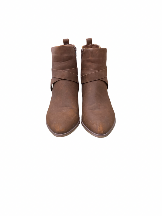 Boots Ankle Heels By Maurices In Brown, Size:11