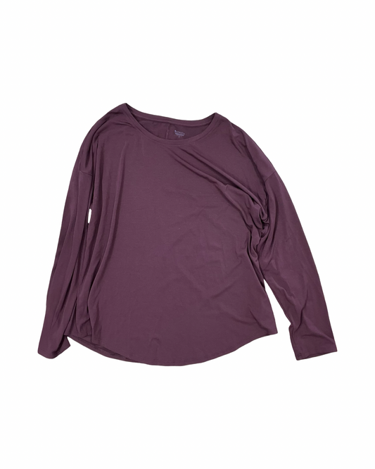 Athletic Top Ls Collar By Athleta In Maroon, Size:L