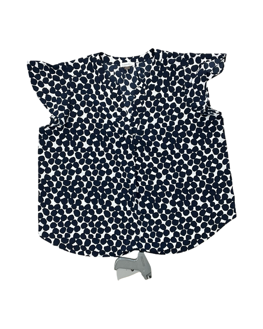 Top Ss By Calvin Klein In Blue & White, Size:1X