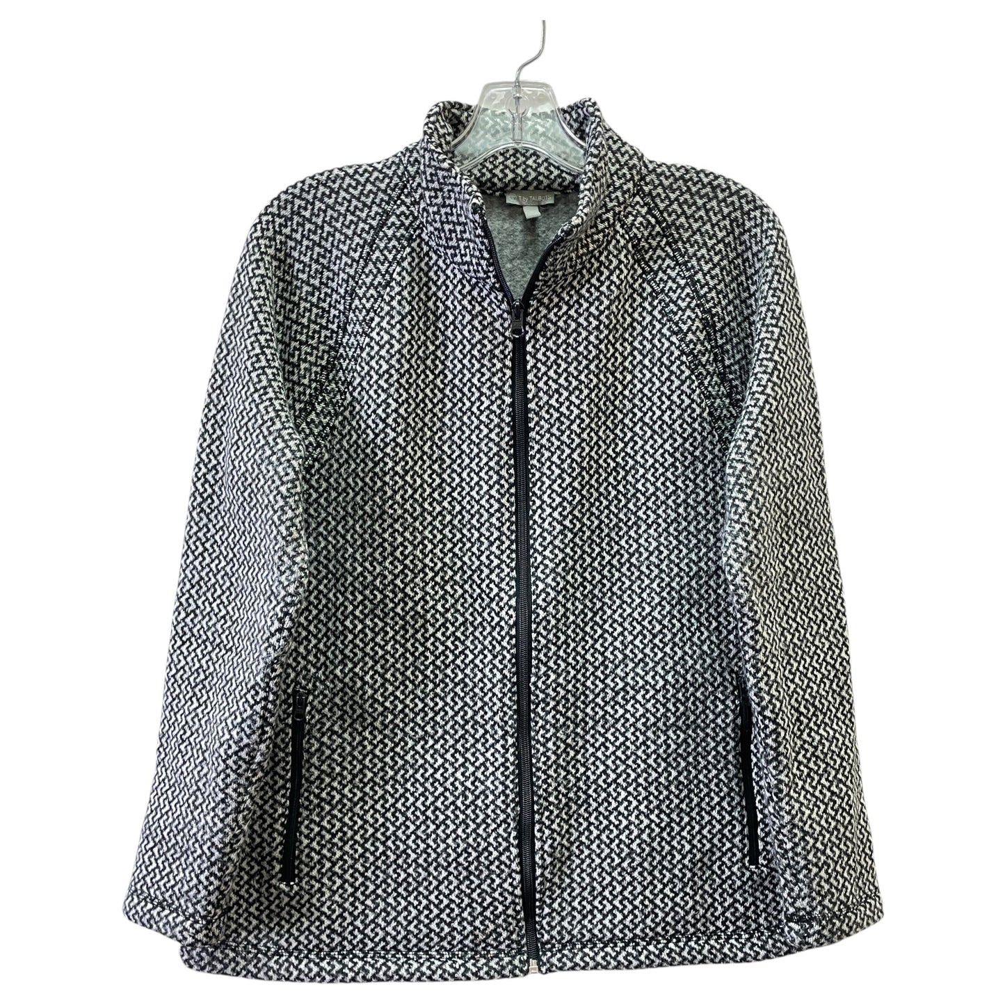 Jacket Fleece By Talbots In Black & White, Size:M