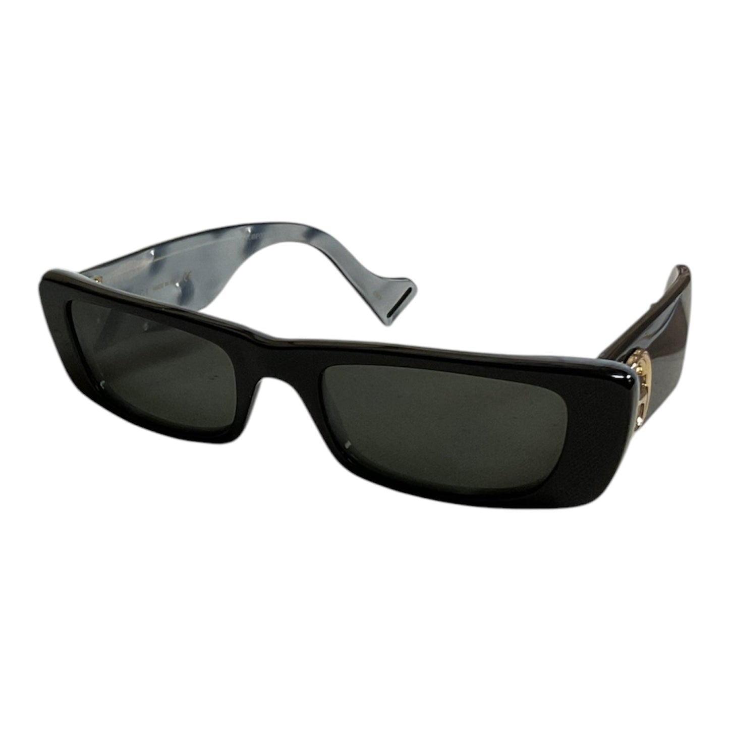 Sunglass Case Luxury Designer By Gucci In Black & Silver, Size: