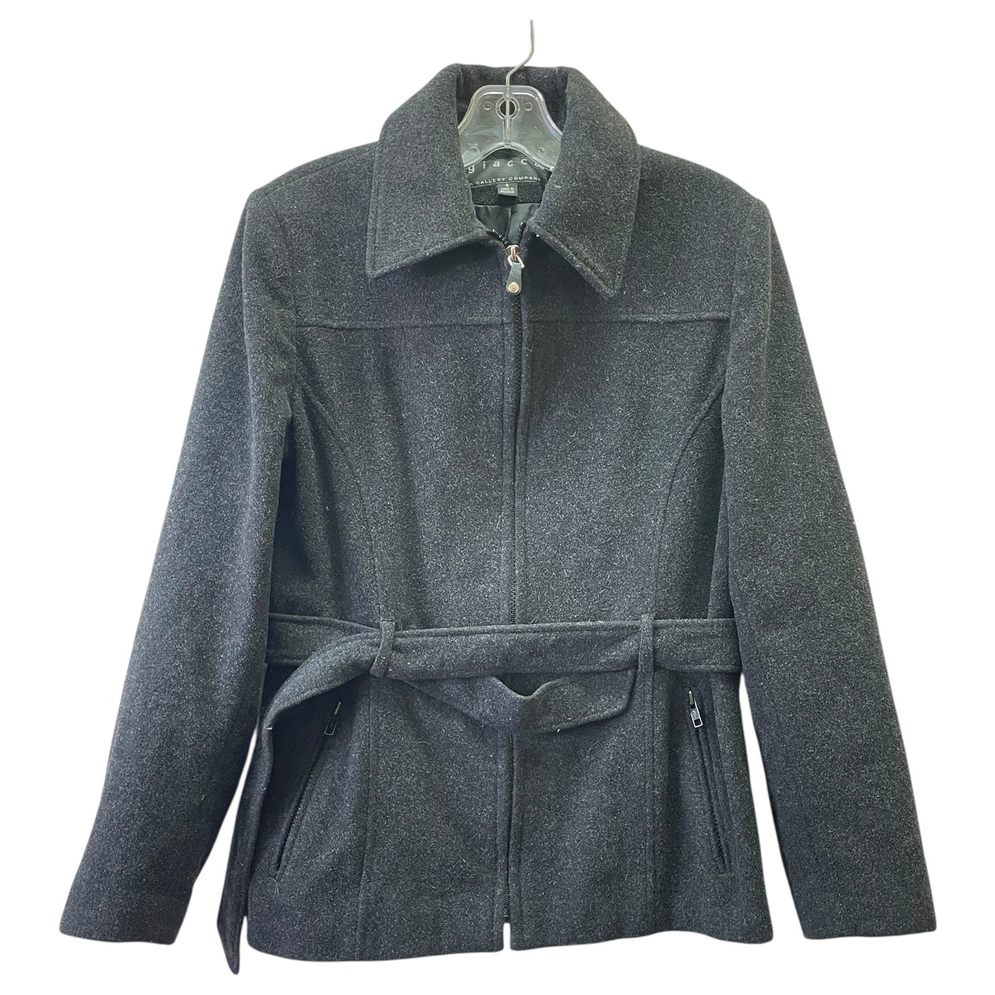 Coat Peacoat By GIACCA In Black & Grey, Size:S