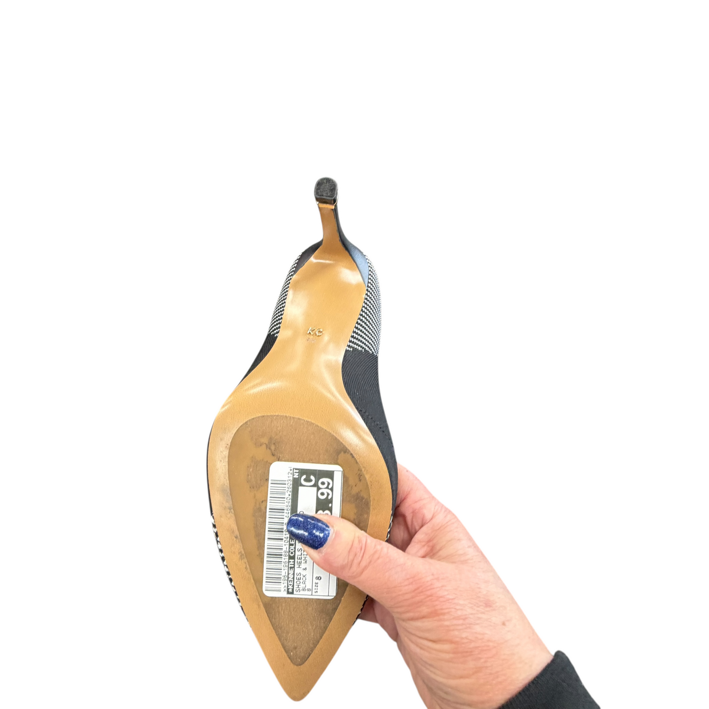 Shoes Heels Stiletto By Kenneth Cole In Black & White, Size:8