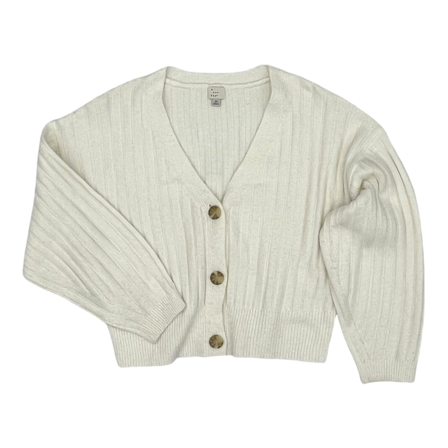 Sweater Cardigan By A New Day In Cream, Size:Xs