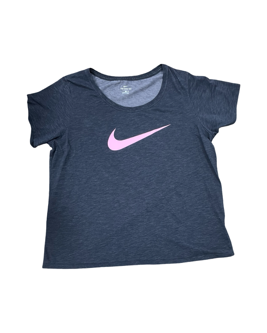Athletic Top Ss By Nike In Grey, Size:1X