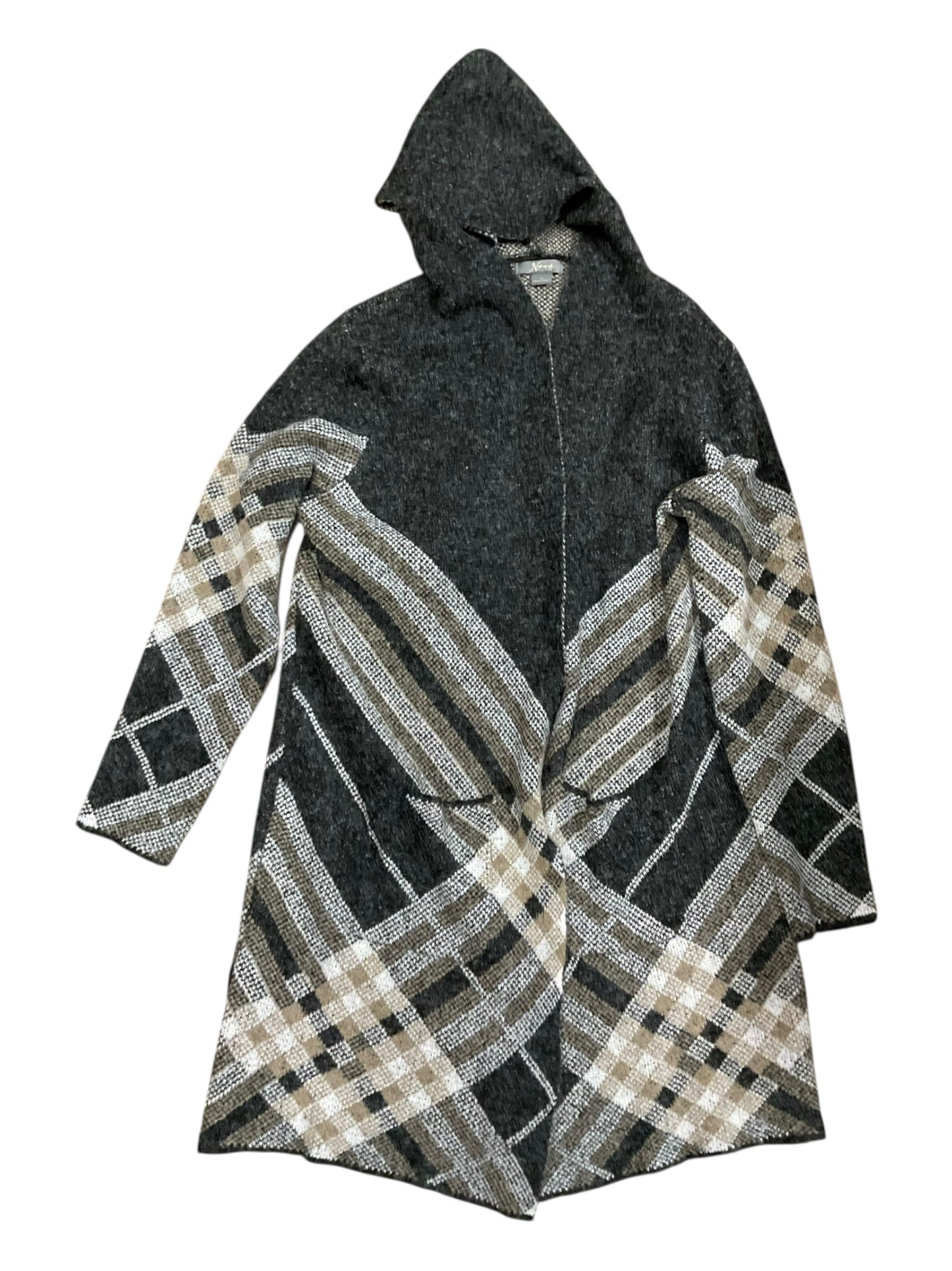 Sweater Cardigan By Natural Reflections In Grey, Size:Xl