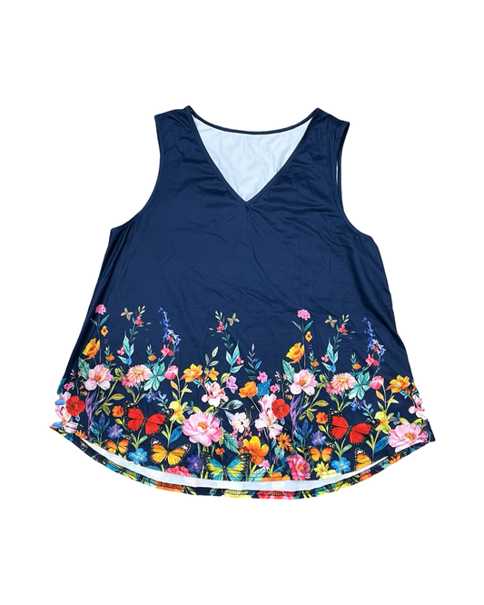 Top Sleeveless By Shein In Navy, Size:2X