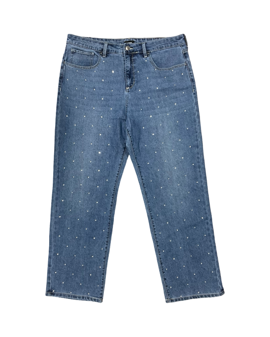 Jeans Straight By Express In Blue Denim, Size:14
