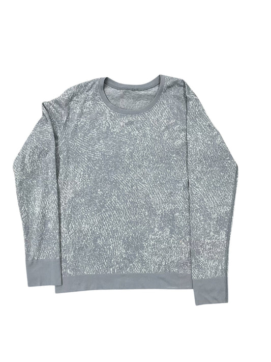 Athletic Top Ls Crewneck By Lululemon In Grey & White, Size:M