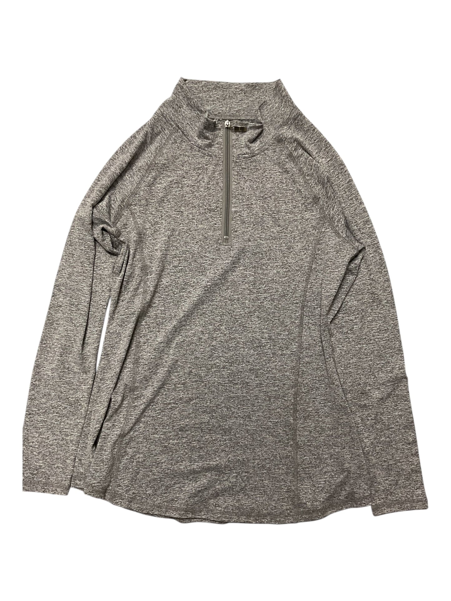Athletic Top Ls Collar By Clothes Mentor In Grey, Size:M