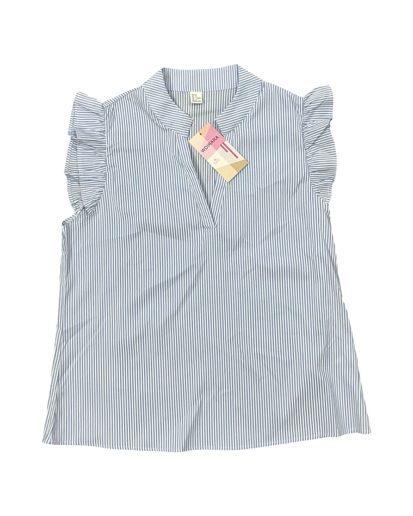 Top Sleeveless By Clothes Mentor In Blue & White, Size:M