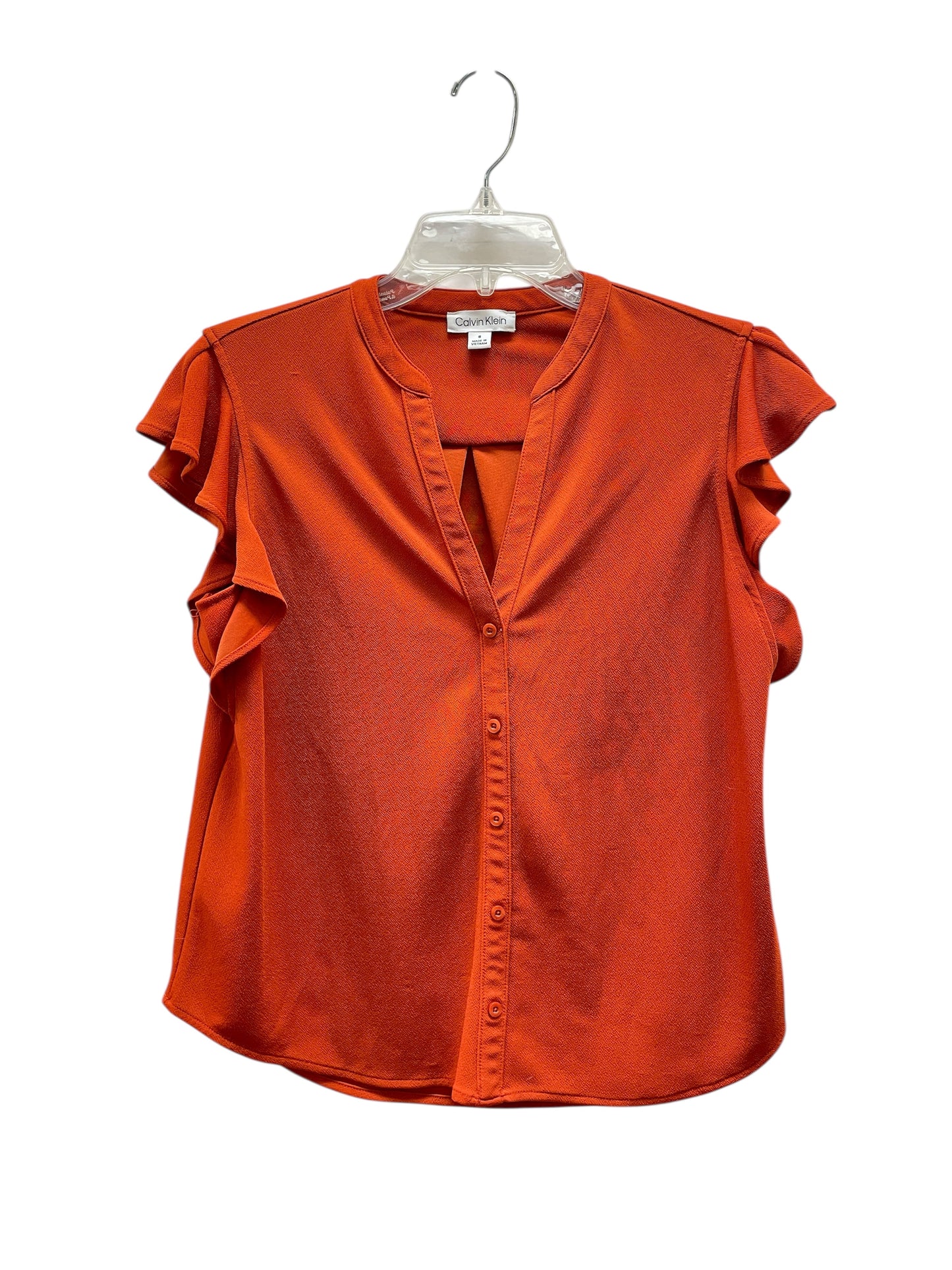 Blouse Sleeveless By Calvin Klein In Orange, Size:S