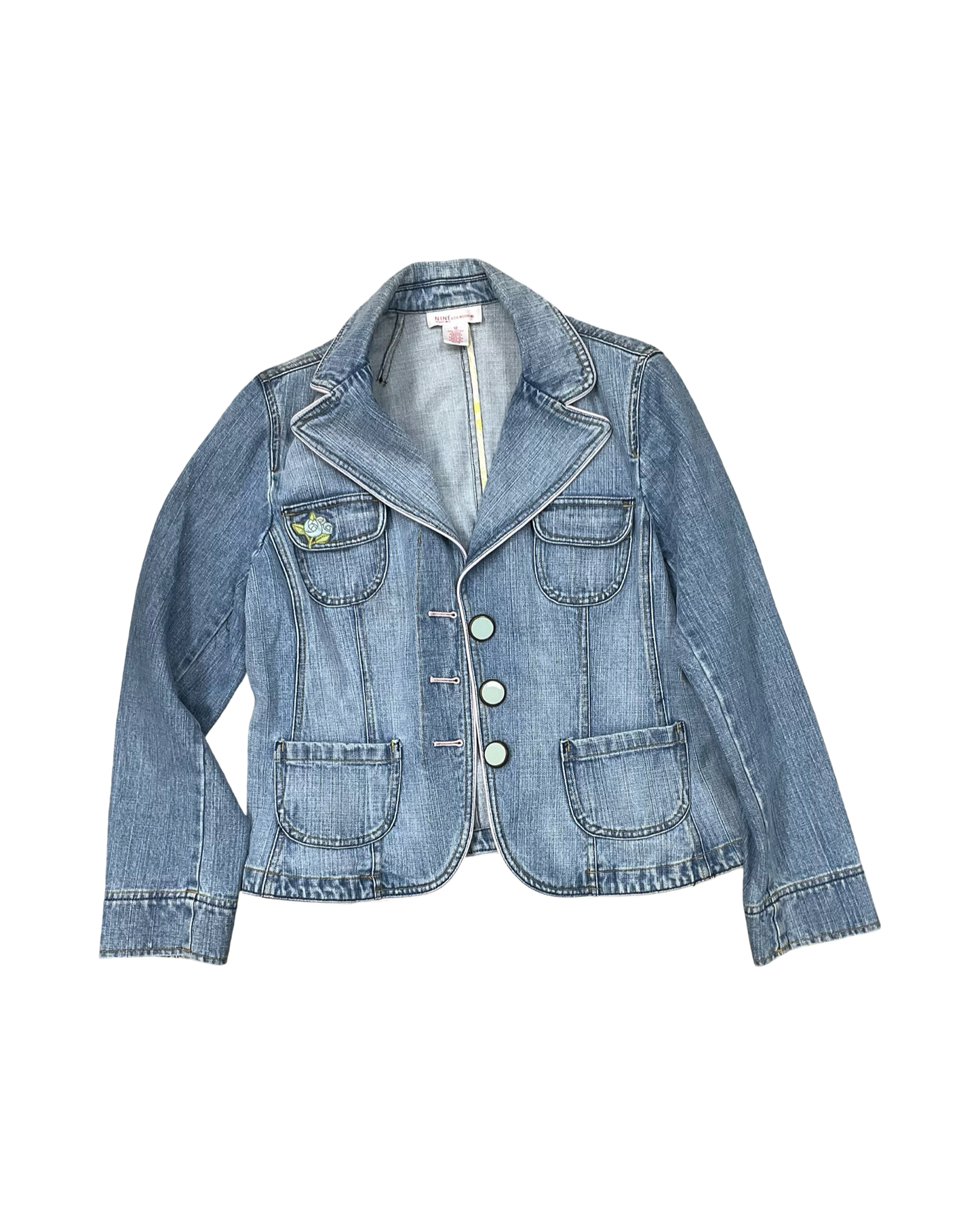Jacket Denim By Nine And Company In Blue Denim, Size:L