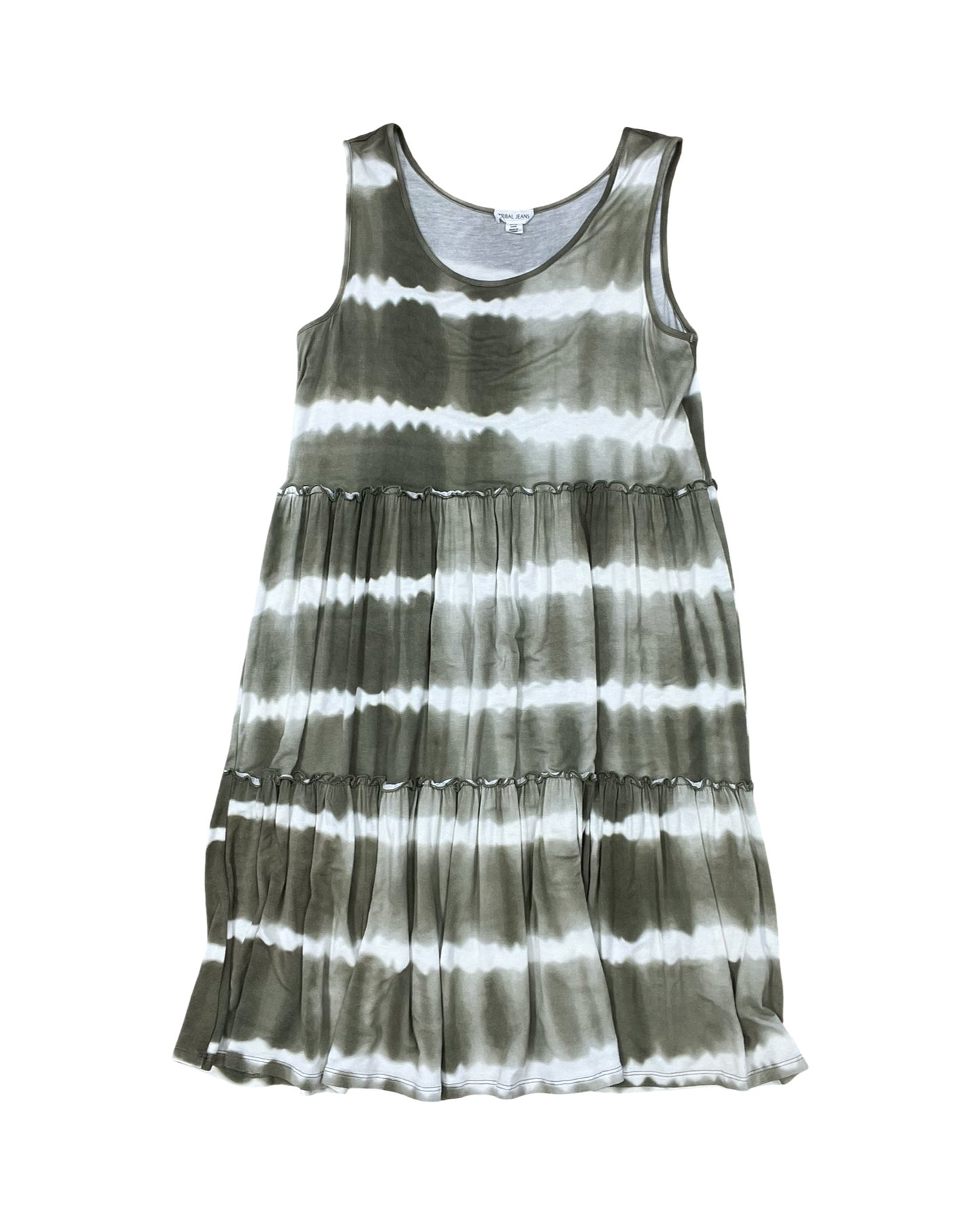 Dress Casual Midi By Tribal In Cream & Green, Size:M