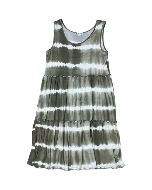 Dress Casual Midi By Tribal In Cream & Green, Size:M