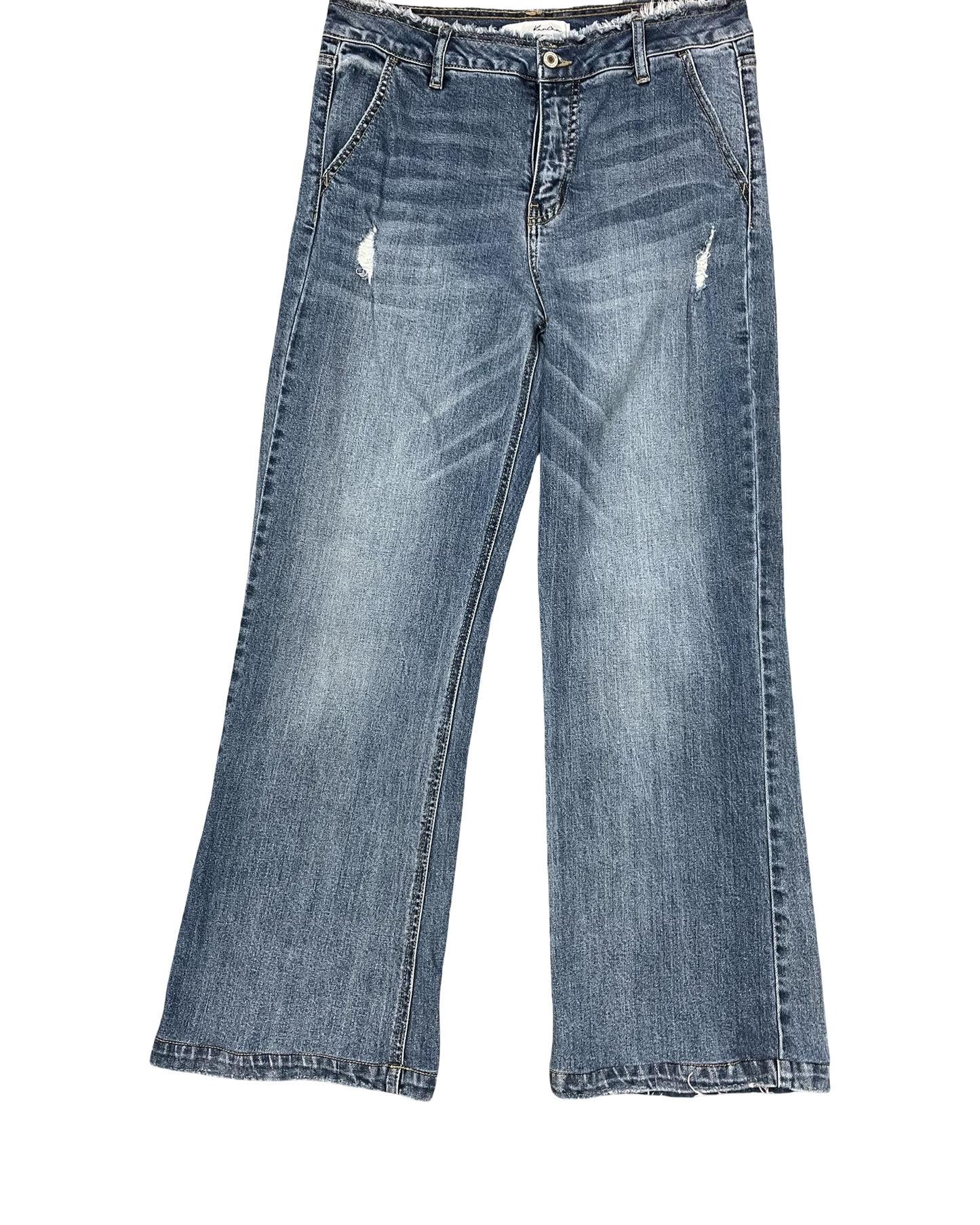 Jeans Wide Leg By Kancan In Blue Denim, Size:8