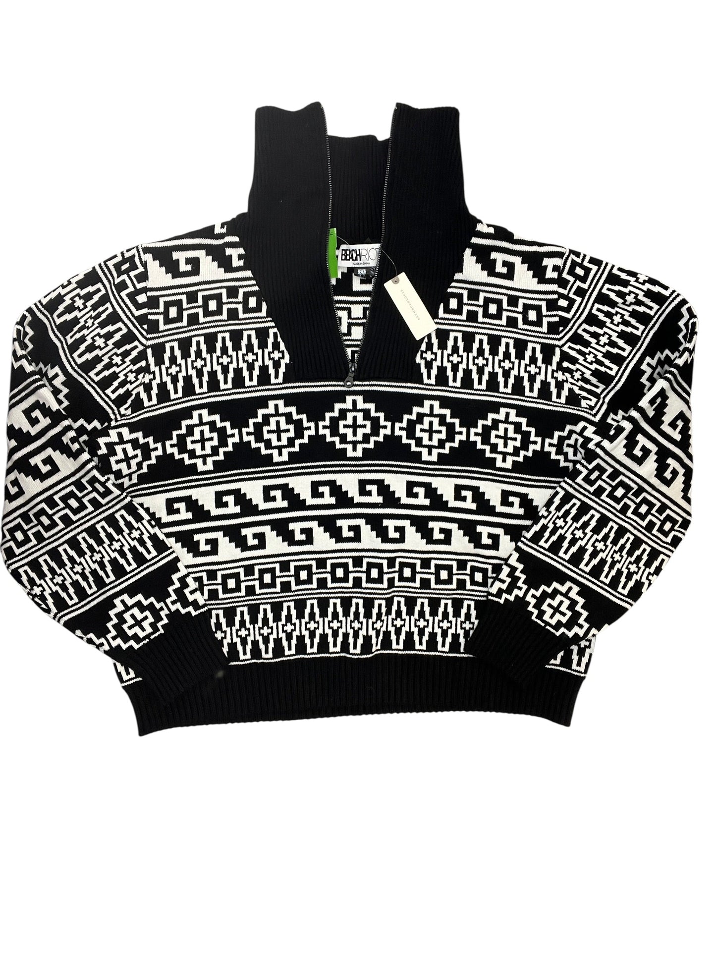 Sweatshirt Collar By Beach Riot In Black & White, Size:Xl