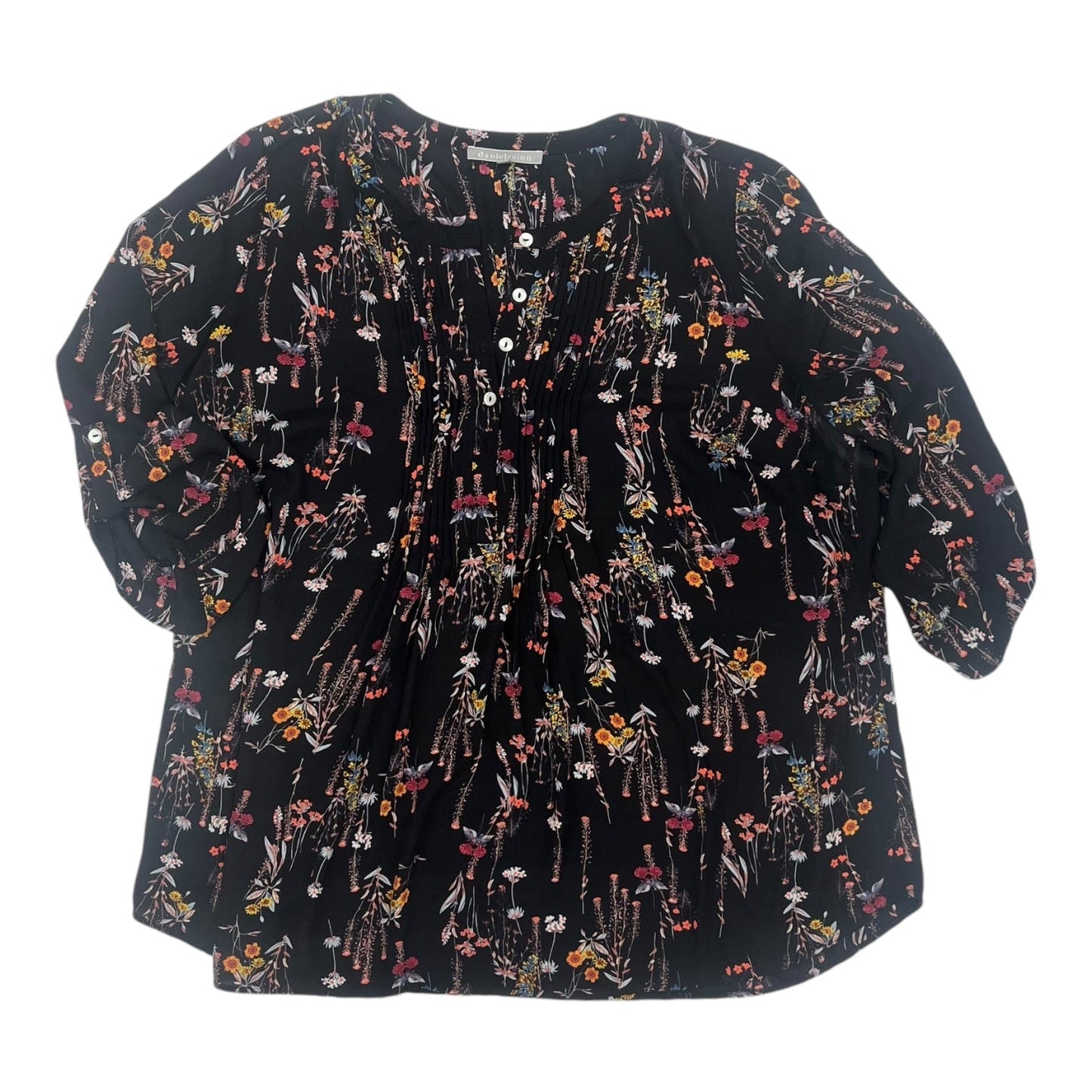 BLOUSE 3/4 SLEEVE by DANIEL RAINN In FLORAL PRINT, Size: 1X