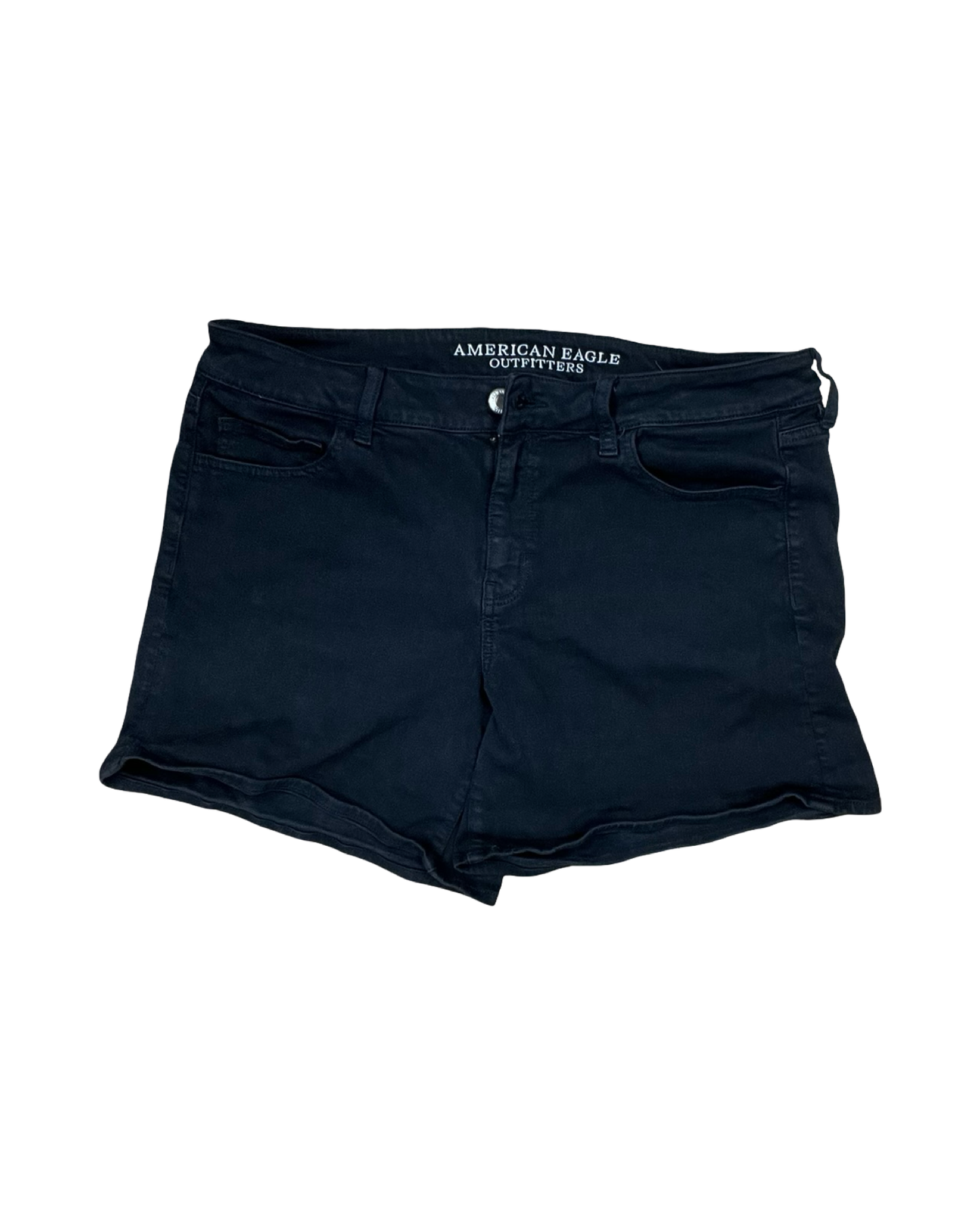 Shorts By American Eagle In Black Denim, Size:16