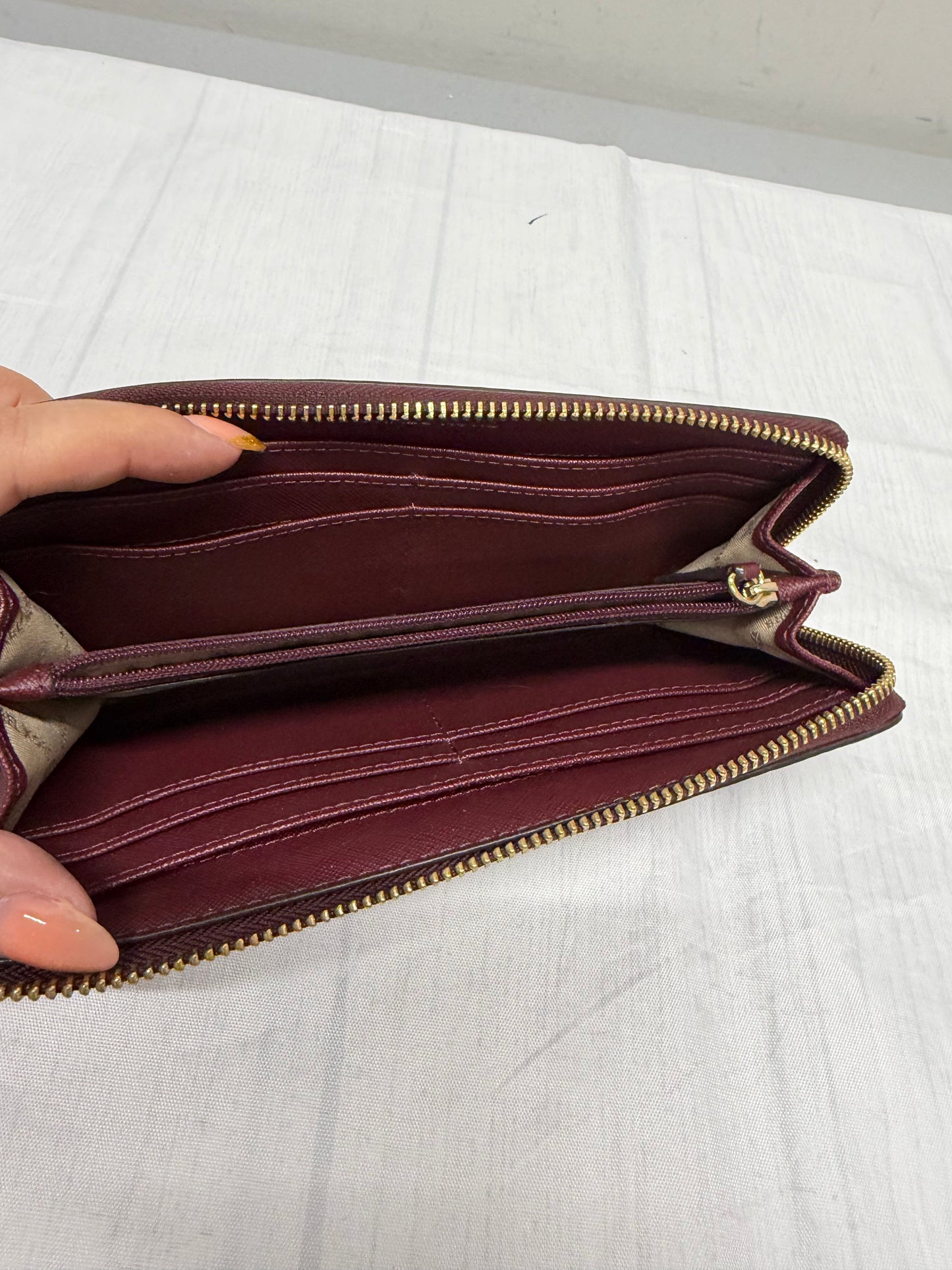 Wallet By Michael By Michael Kors In Maroon, Size:Medium